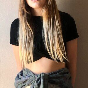 Black Twist Crop Top